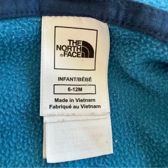 The North Face Baby Bright Blue Fleece Zip Up Hoodie size 6-12 months - Picture 5 of 7